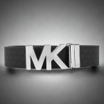 کمربند دوطرفه مشکی-نقره‌ای مایکل کورس (MK)